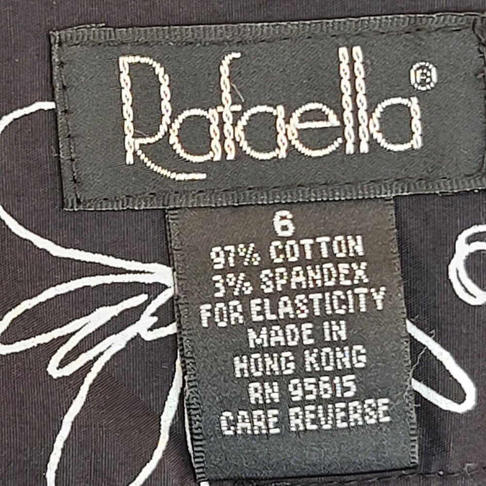 Rafaella Skirt Womens Size 6 Black White Floral A-line Casual Summer Work Office - Picture 11 of 12